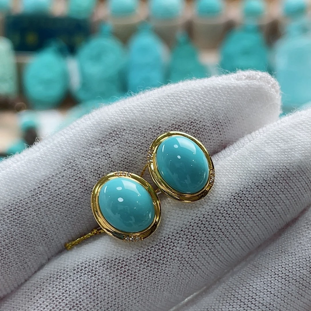 绿松石18K金镶嵌珠宝奇石