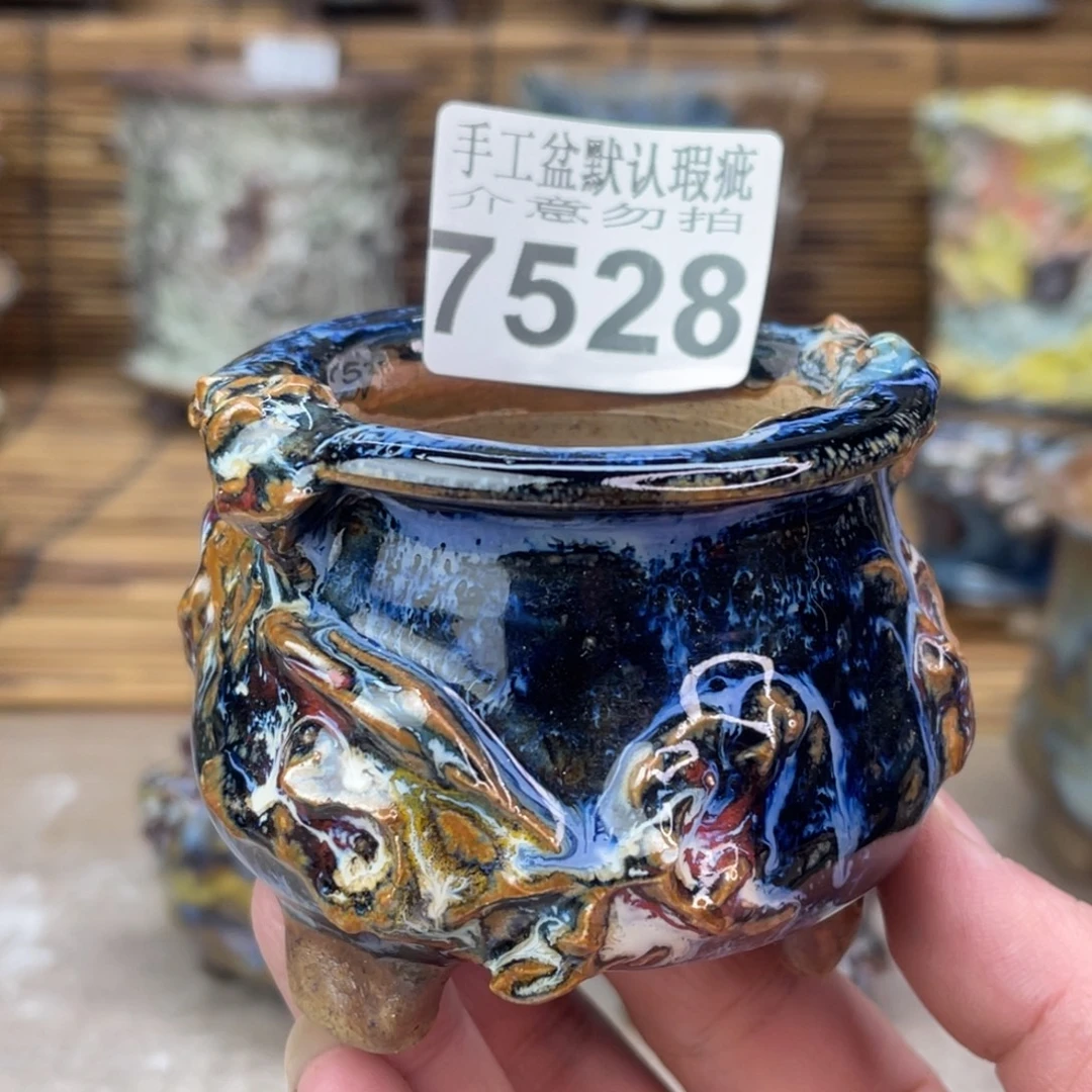 手工花盆默认瑕疵完美者勿拍