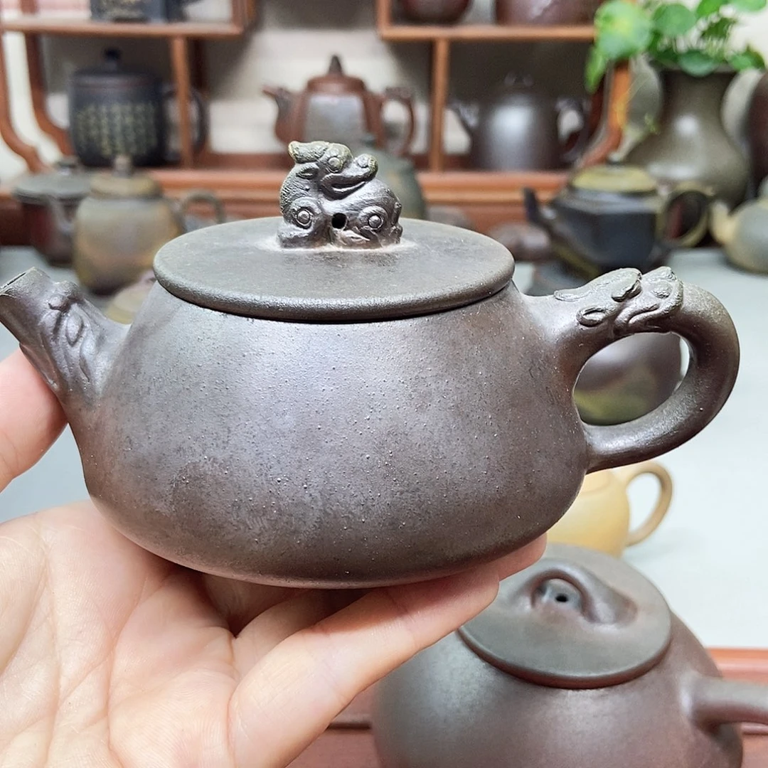 钦州坭兴陶柴烧壶瑕220cc