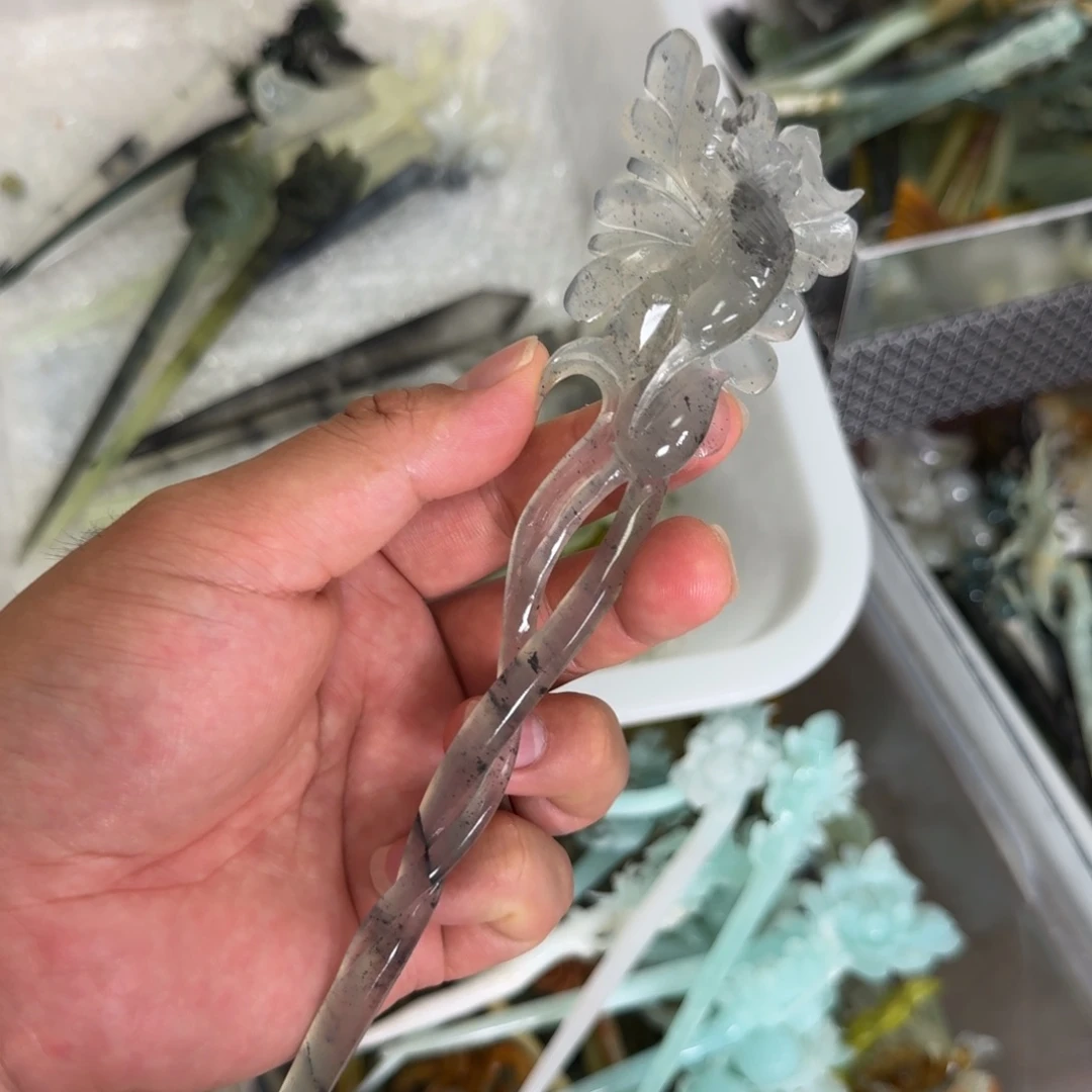 岫玉未镶嵌发饰明君玉簪就是好看
