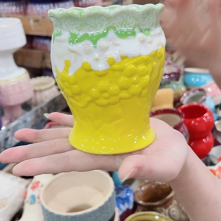 有孔，凑单福利满10元发货陶瓷多肉花盆！