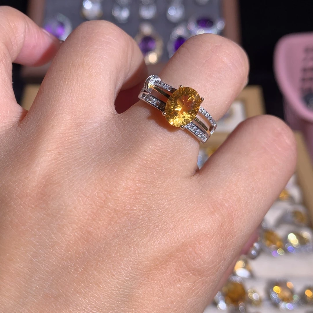 【闪购商品】水晶戒指银S925镶嵌戒指