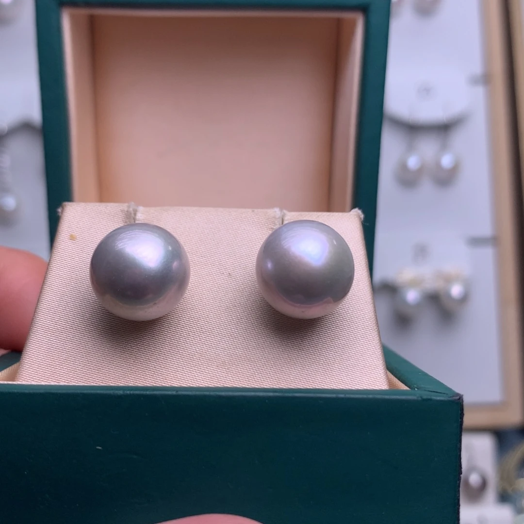 银S925镶嵌耳饰淡水珍珠小*z