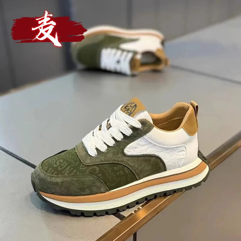 欧洲站2025春季新款跑步青少年运动休闲厚底增高老爹潮鞋阿甘男鞋