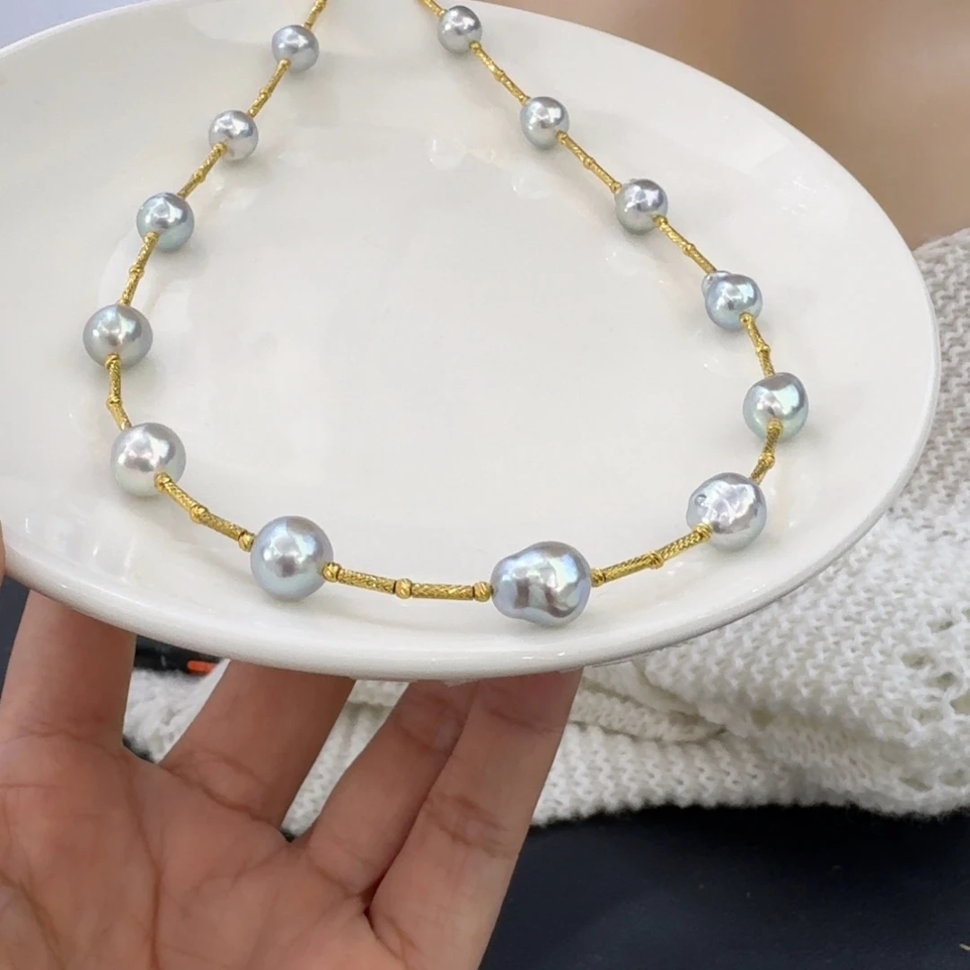 银S925镶嵌海水珍珠颈饰