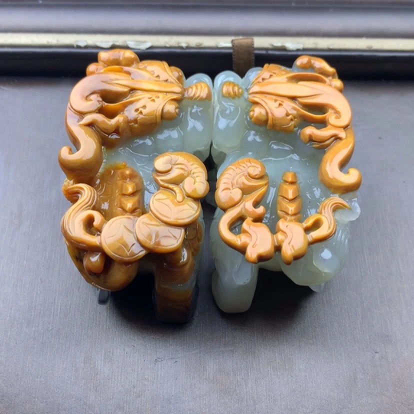 【闪购商品】石英质玉（黄龙玉）黄龙玉貔貅摆件未镶嵌裴**富