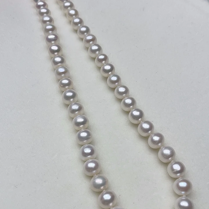淡水珍珠未镶嵌颈饰卡8极光冷白