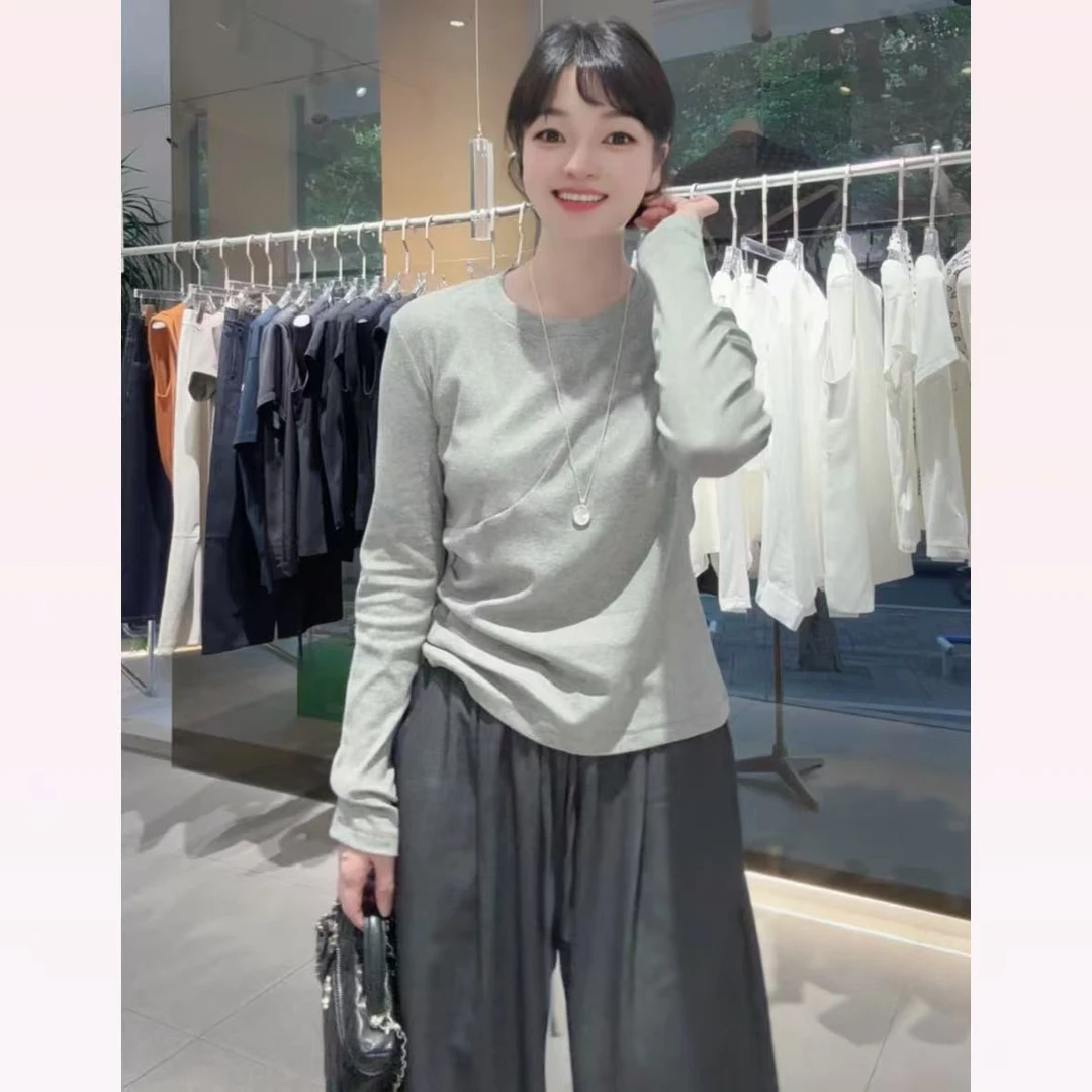 春苗女装    三色气质褶皱上衣     休闲气质圆领舒适