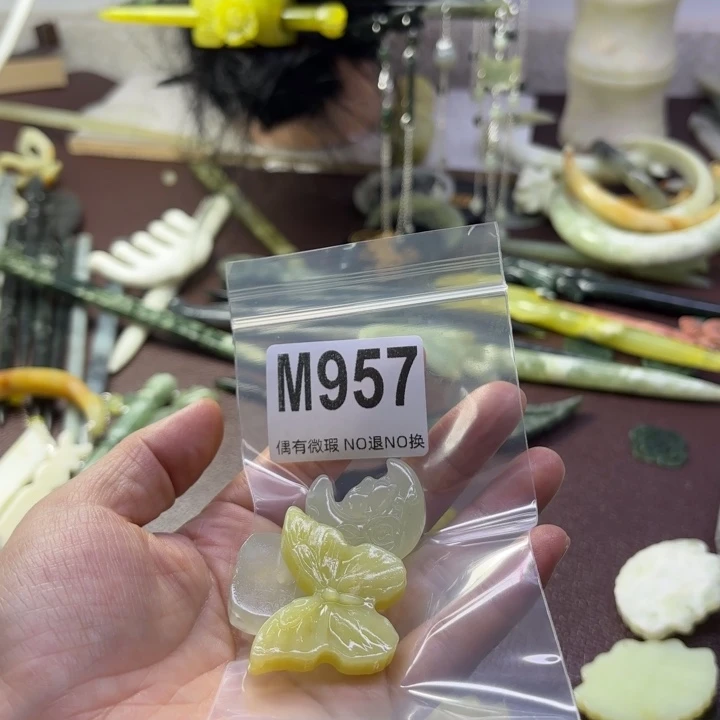 蛇纹石玉发饰合金磨***叽