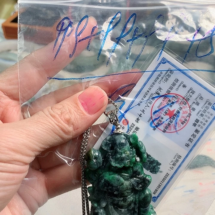 翡翠颈饰未镶嵌浮**雁成品