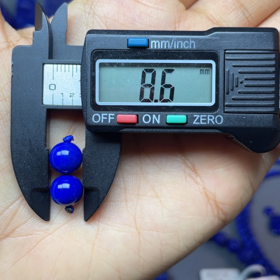 青金石未镶嵌8mm对珠配饰