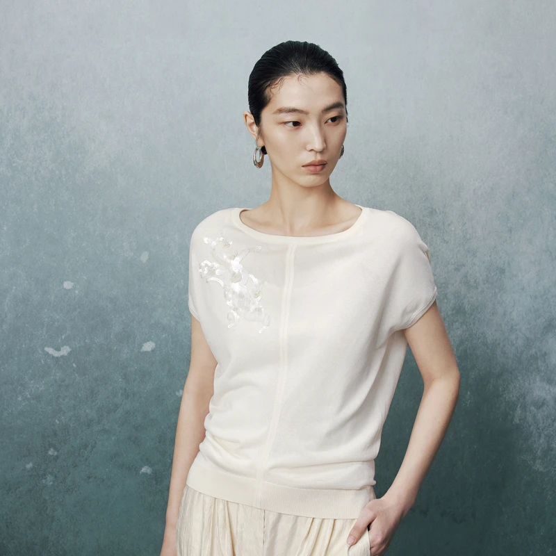 EXCEPTION中式刺绣坎袖套头AA25-H2D03