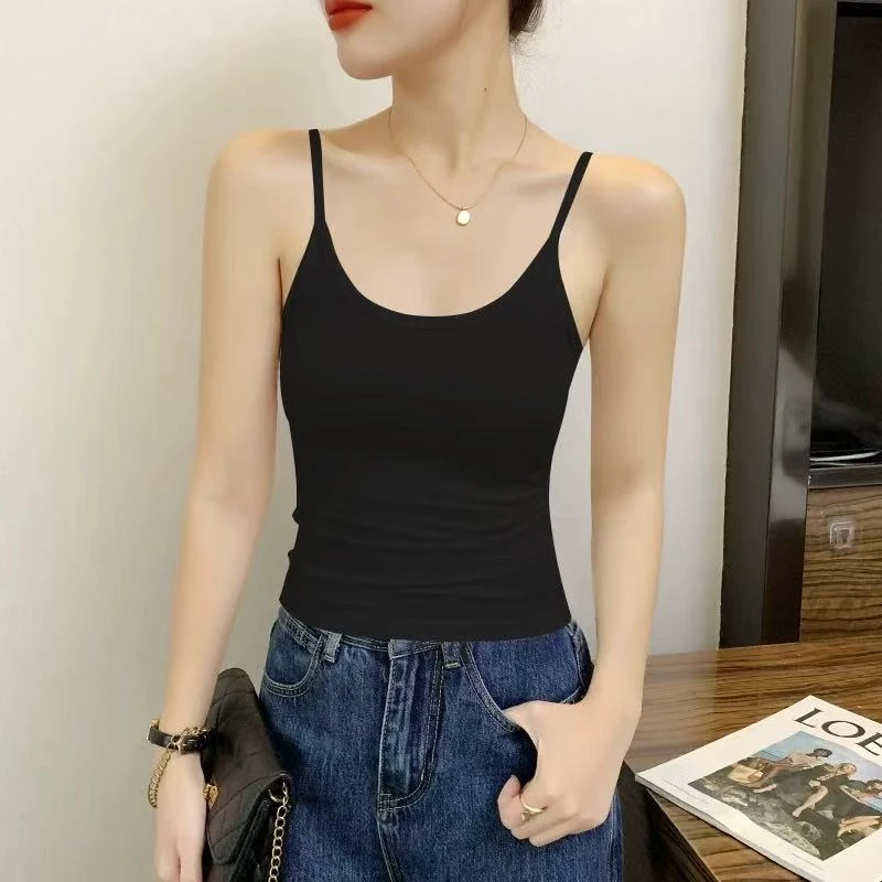 9033-3102 修身内搭防走光女士加绒背心吊带美背