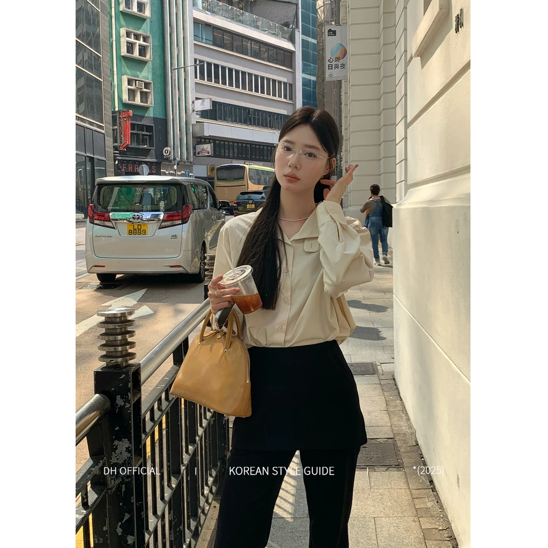 DH OFFICIAL 大花 【复刻回忆 shirt】欧若风春季高智氛围感衬衫