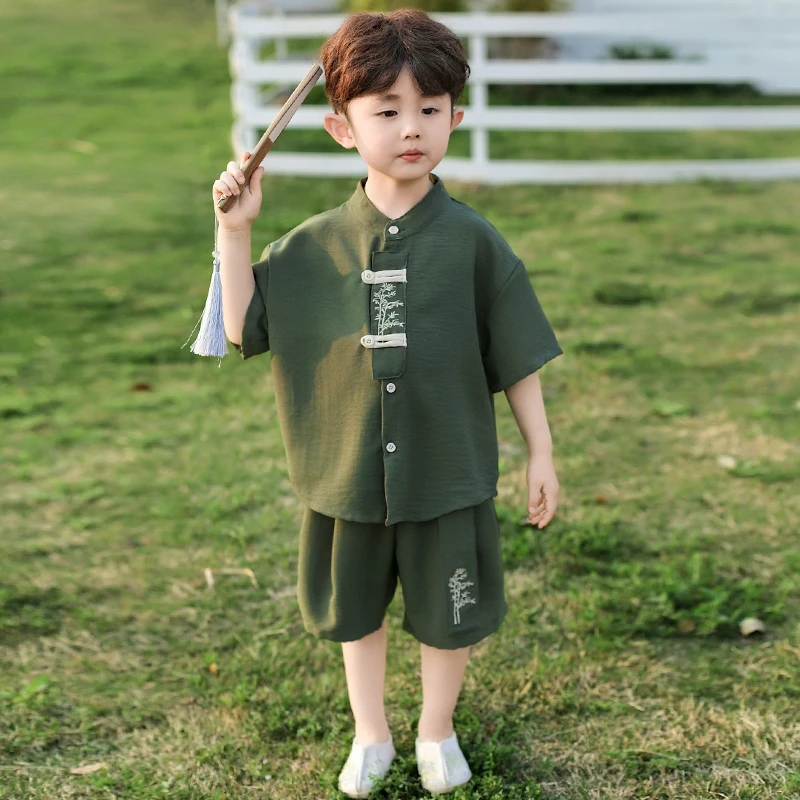 男童夏季汉服套装薄款2025新款儿童夏装新中式两件套男孩夏款衣服