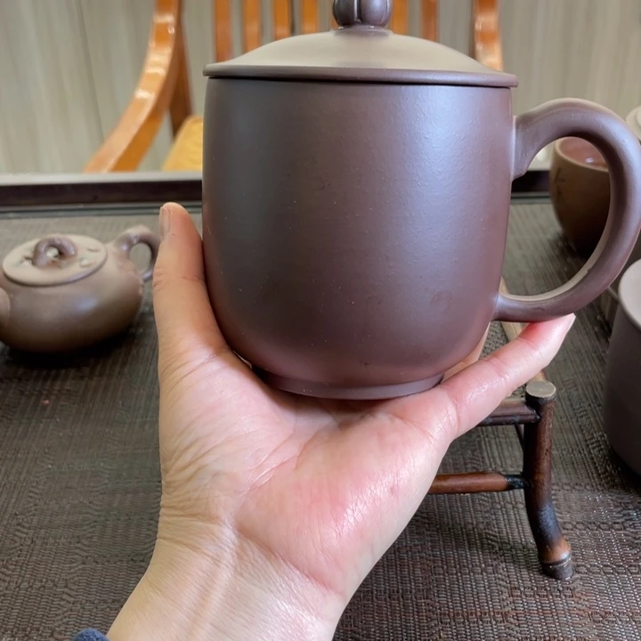 紫泥茶壶手磨老料办公杯