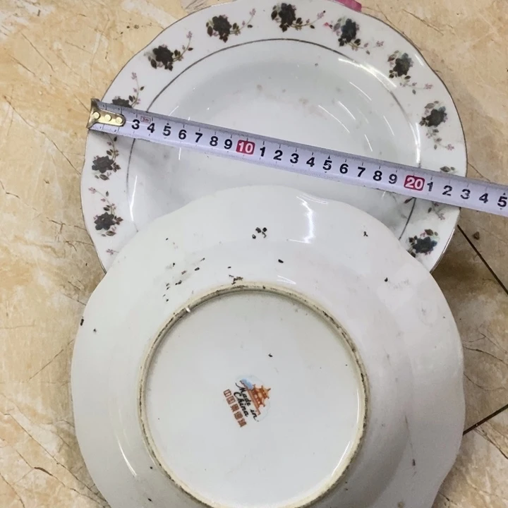 陶2个23厘米芙蓉花深盘