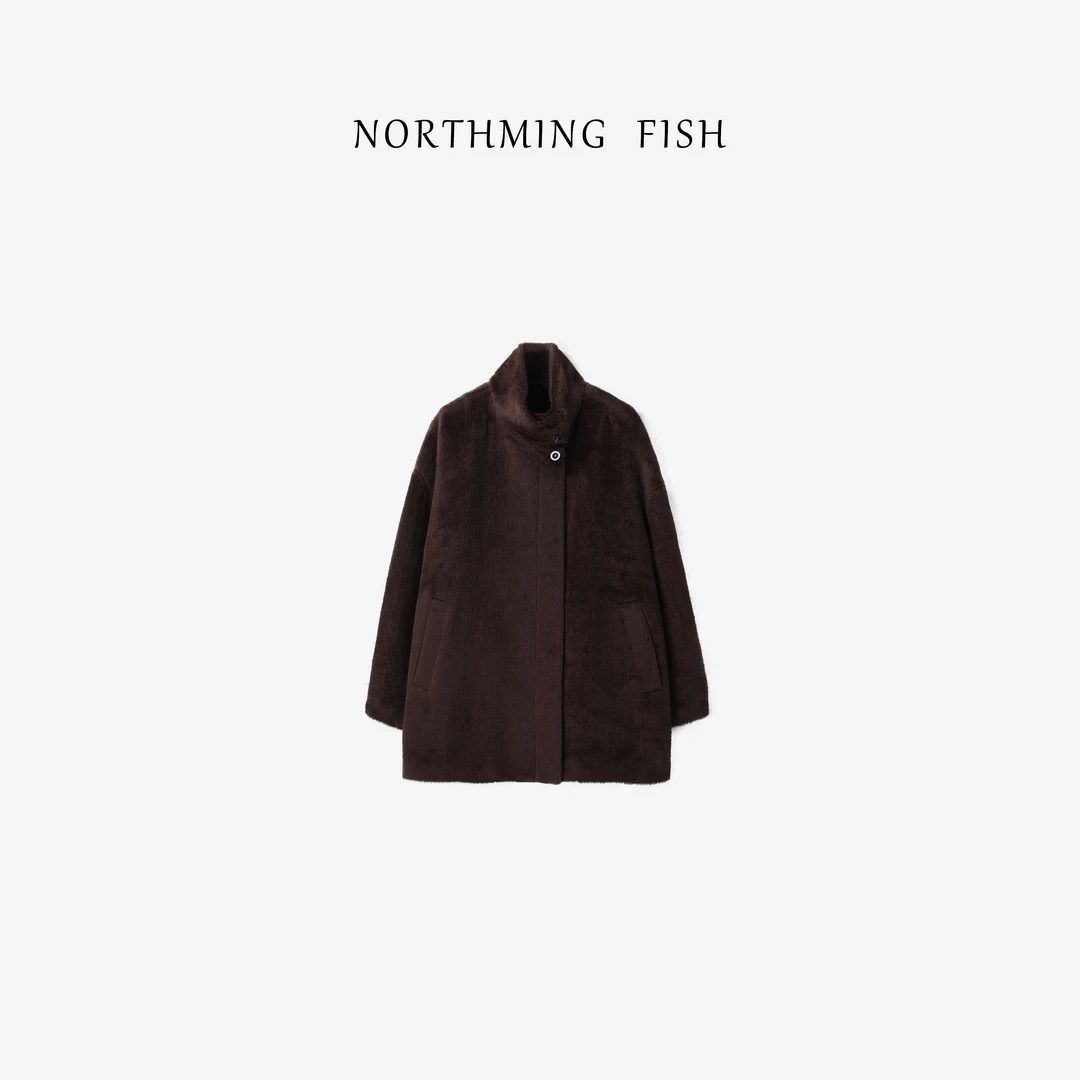 NorthMing fish「老钱格调」苏丽羊驼绒 极简慵懒丰盈柔糯质感大衣