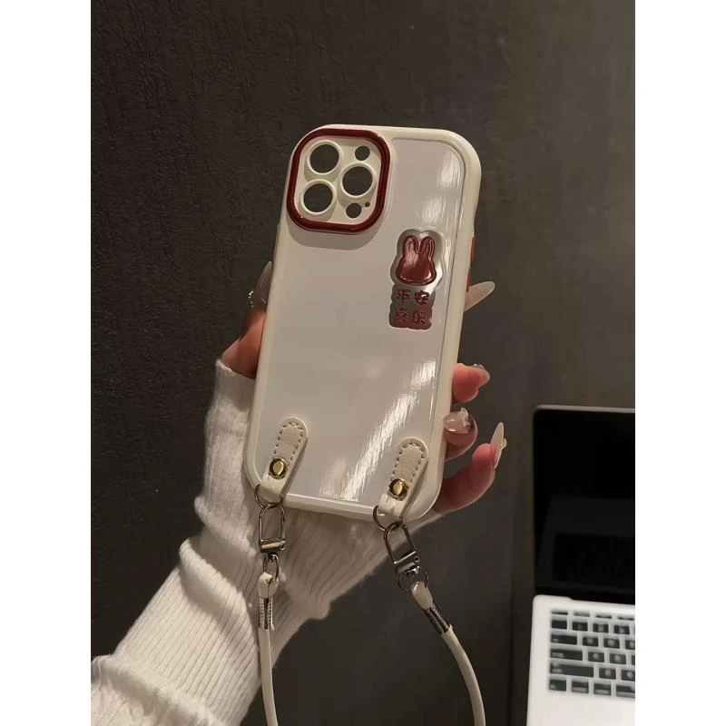 兔子平安喜乐适用苹果17pro手机壳16promax奶油华为p80荣耀小米15