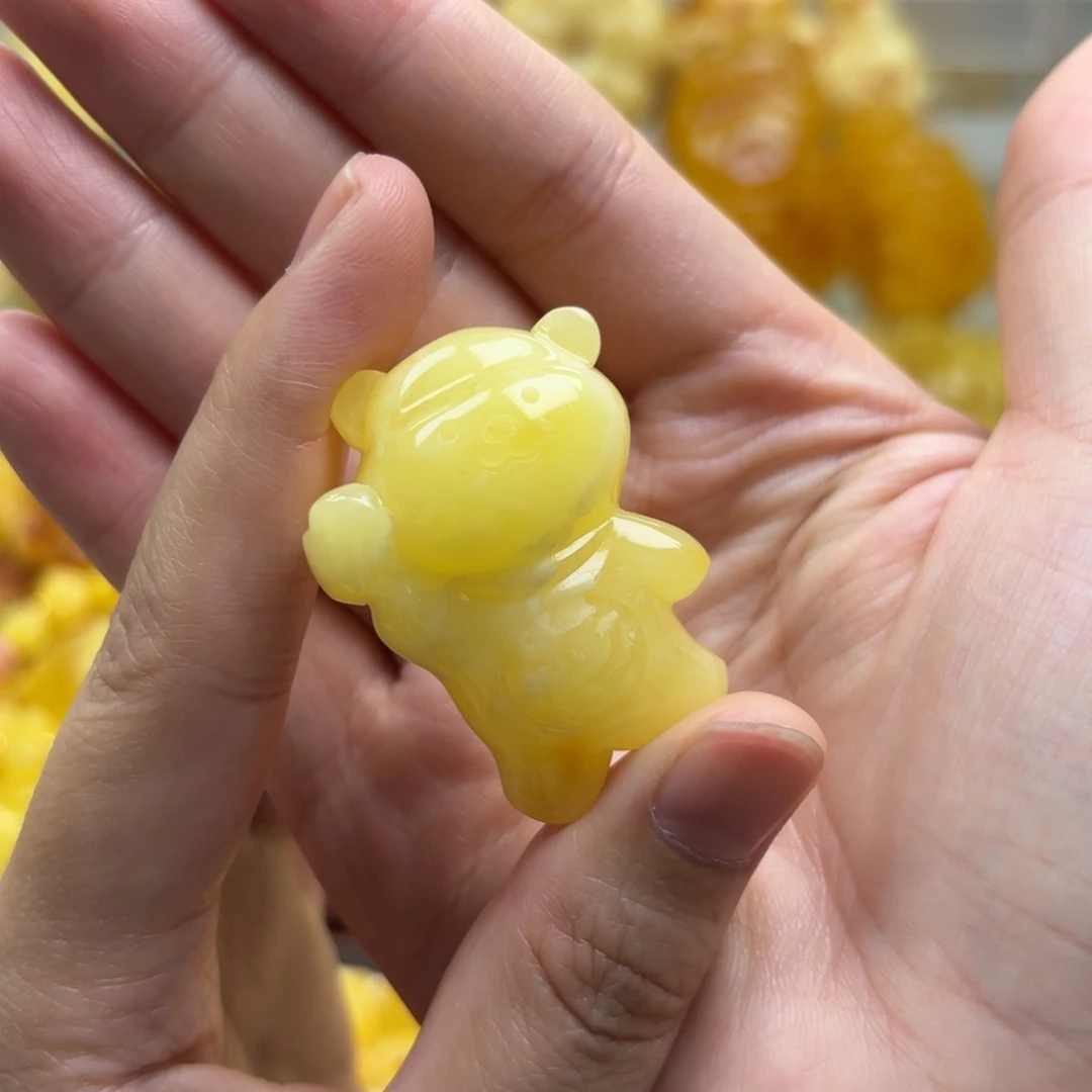 裸石蜜蜡未镶嵌蜜蜡吊坠打孔不退不换