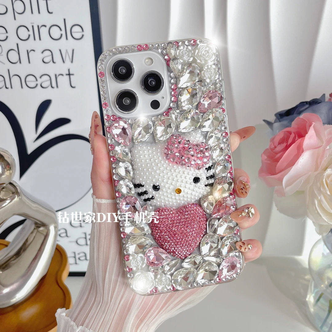 适用苹果16/华为/vivo/OPPO网红可爱kitty猫立体创意女款手机壳