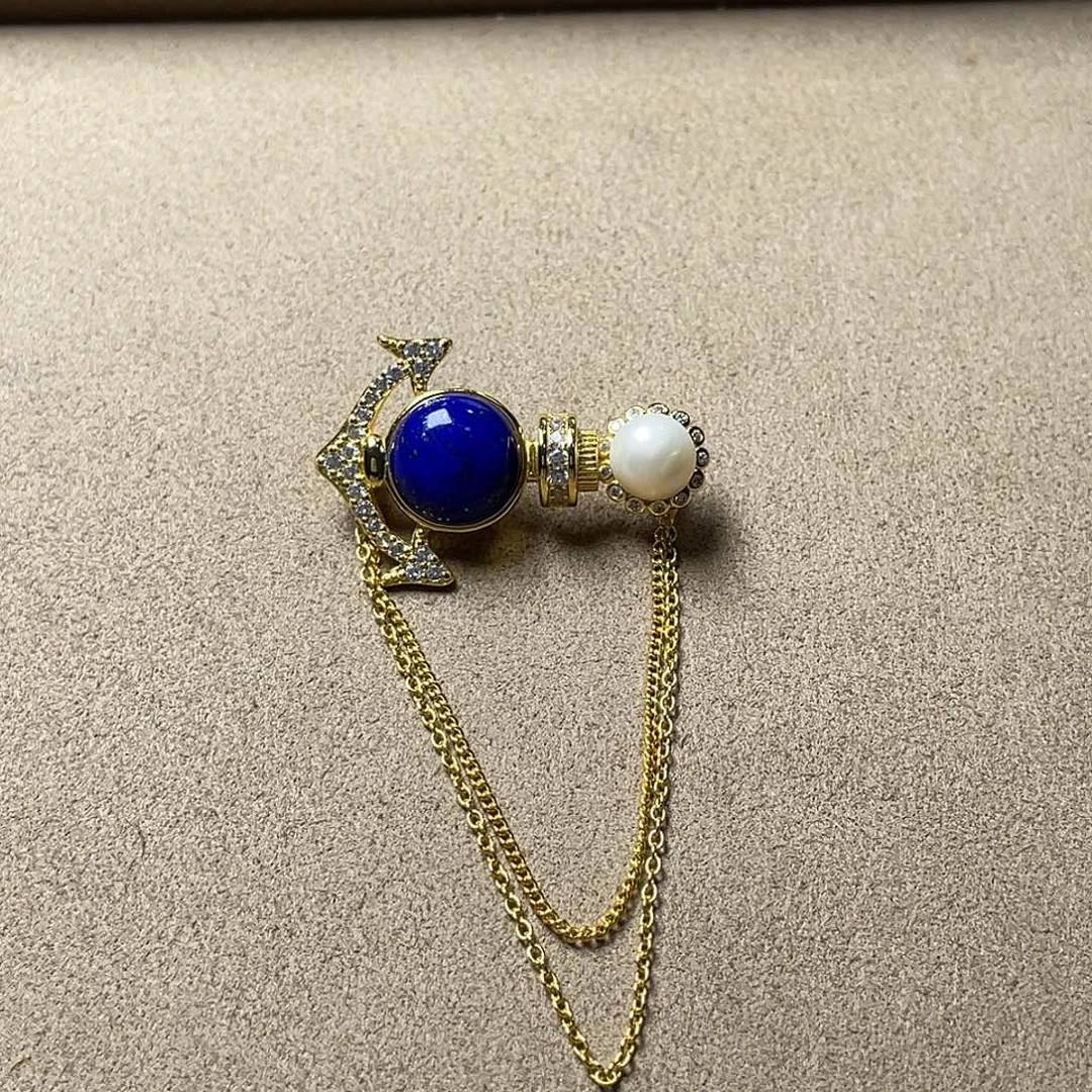 青金石合金青金石胸针