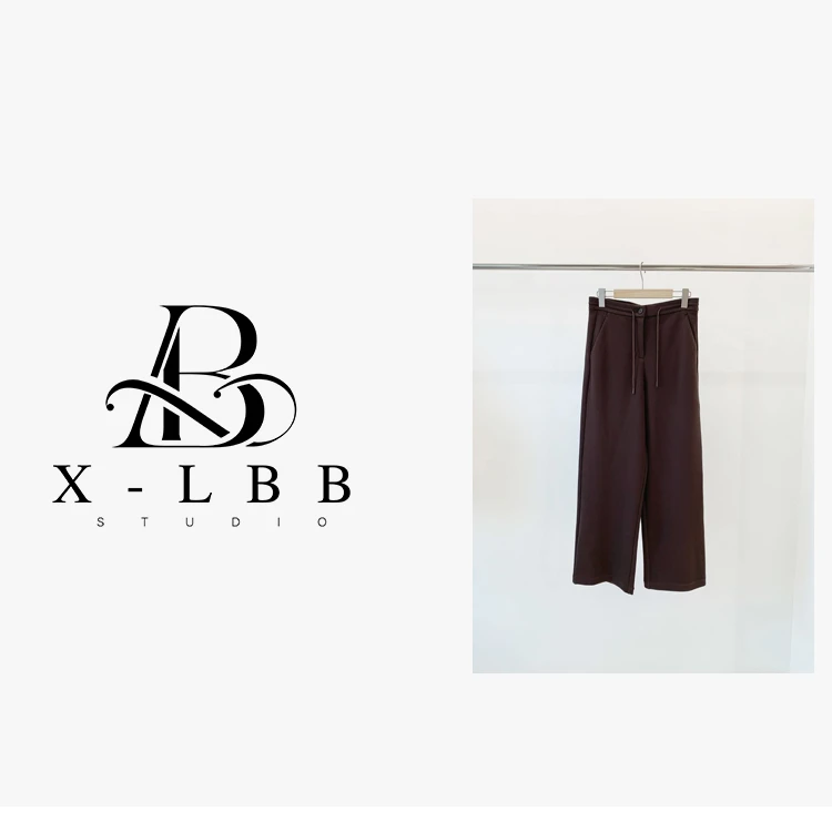 G1139 羊毛混纺罗马直筒裤针织时尚休闲百搭简约宽松纯色秋冬