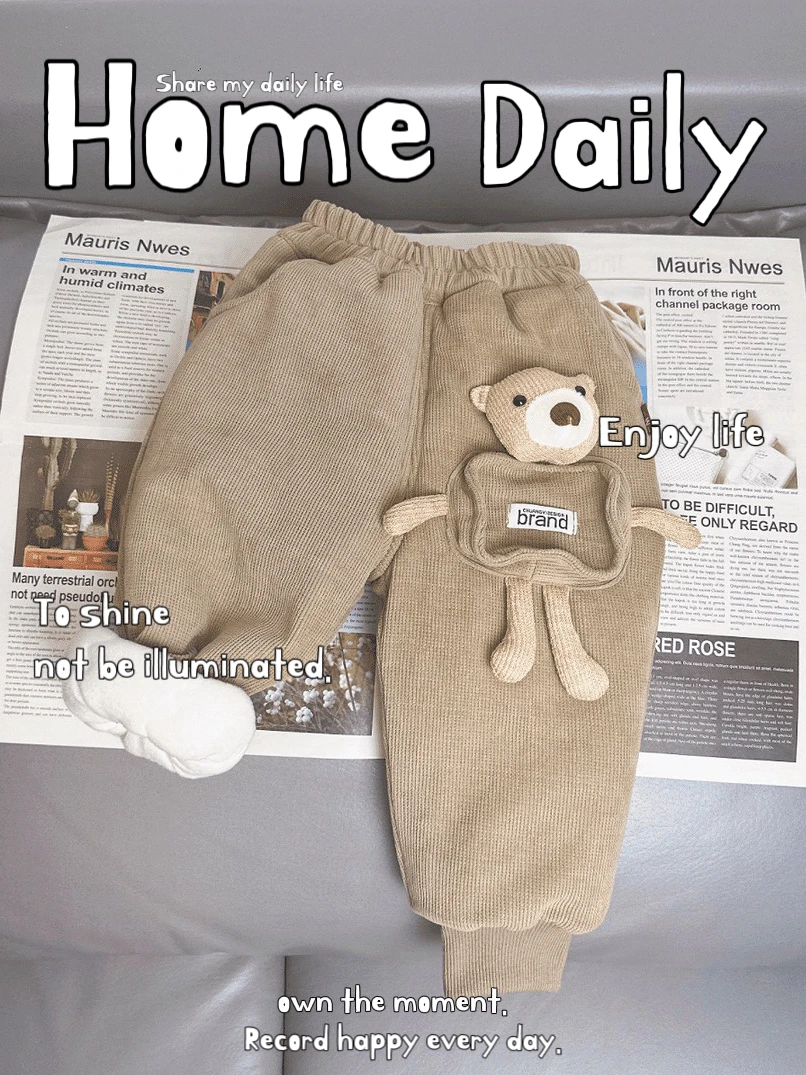 一条过冬棉裤卡通风休闲裤儿童裤子保暖流浪冬款冬季韩版加厚