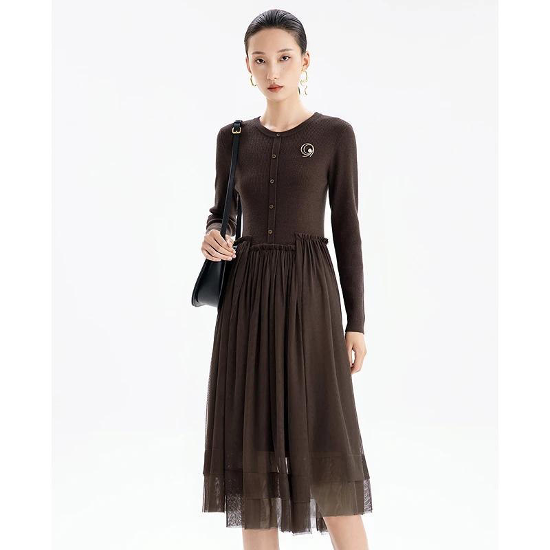 【尚雅】莱芙·艾迪儿长袖连衣裙3V3M40238