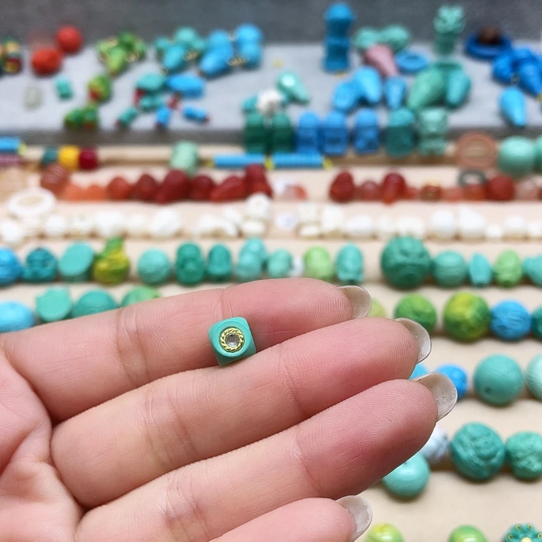 无非金属手工雕刻六方一对俩个