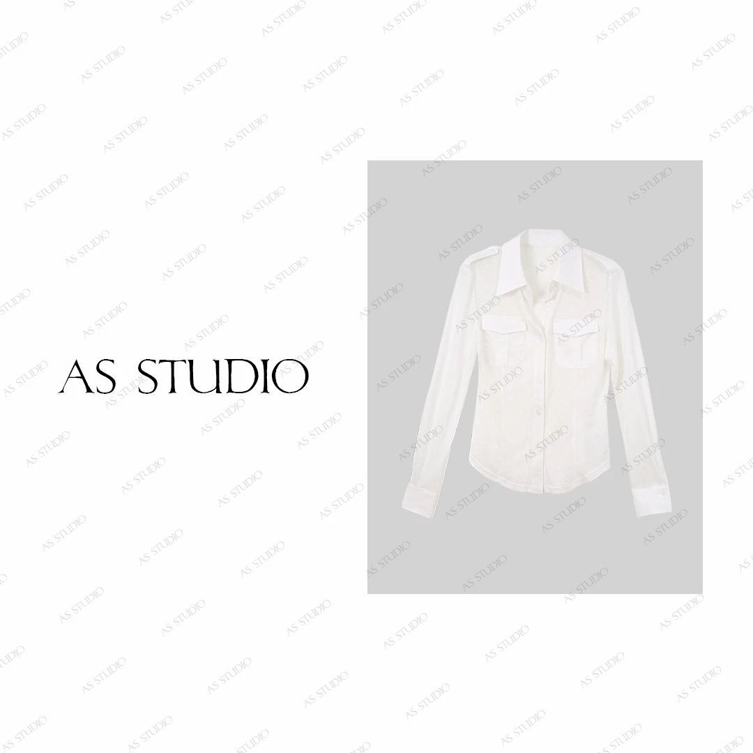 【AS表白】25新高级气质翻领拼接片裁显瘦百搭上衣AS25XCS01012