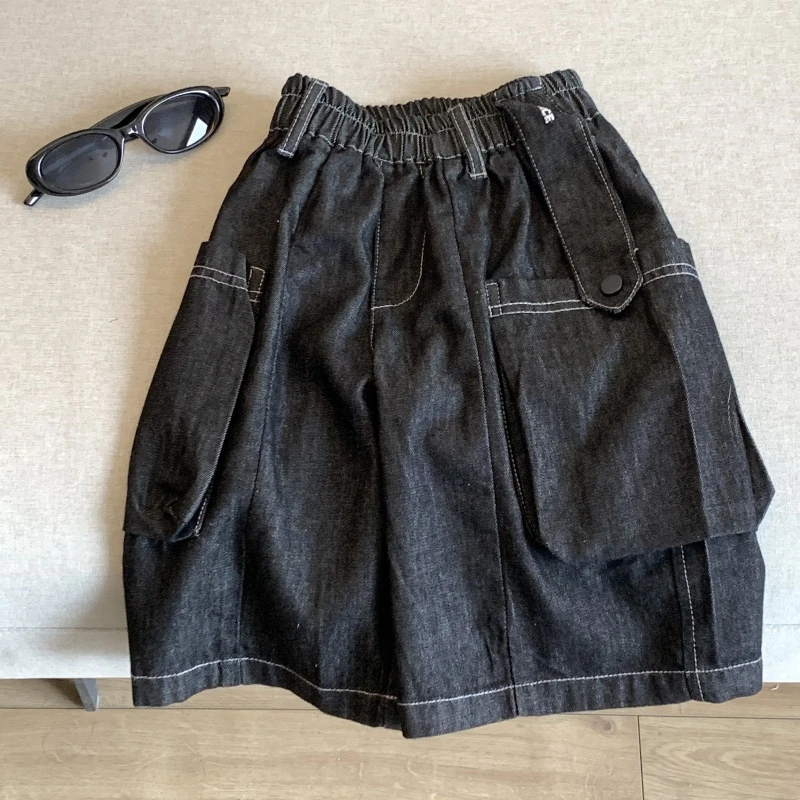 男童牛仔两侧大口袋短裤夏款童装2025新品 43927