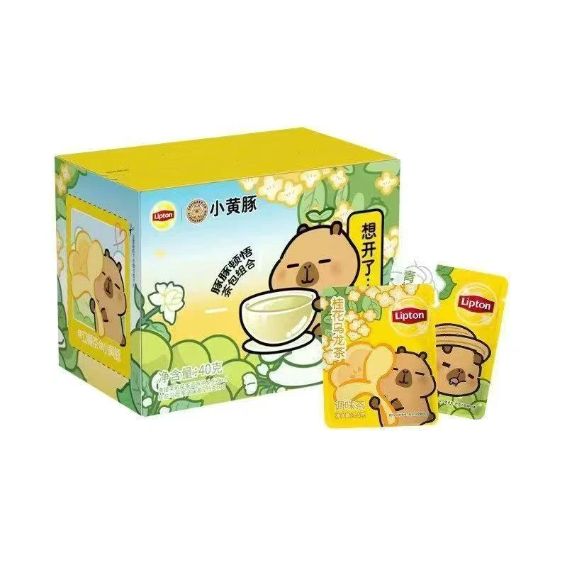 临期特价2盒装立顿小黄豚茶包组合调味茶40g青提茉莉花桂花乌龙茶