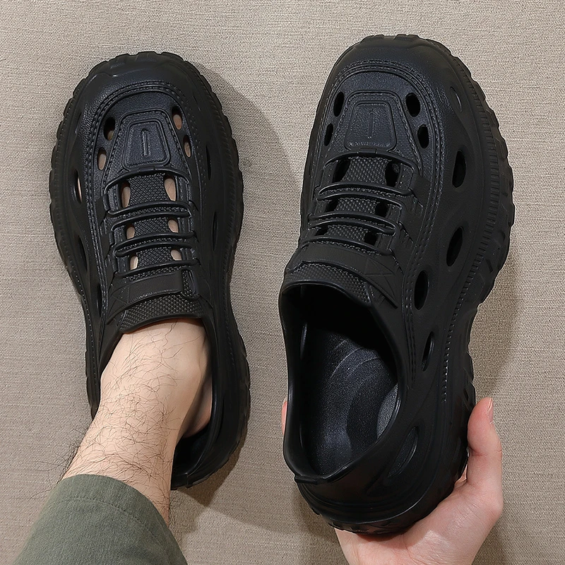 洞洞鞋男款夏季外穿厚底防滑eva不臭脚透气沙滩运动凉拖鞋男士潮