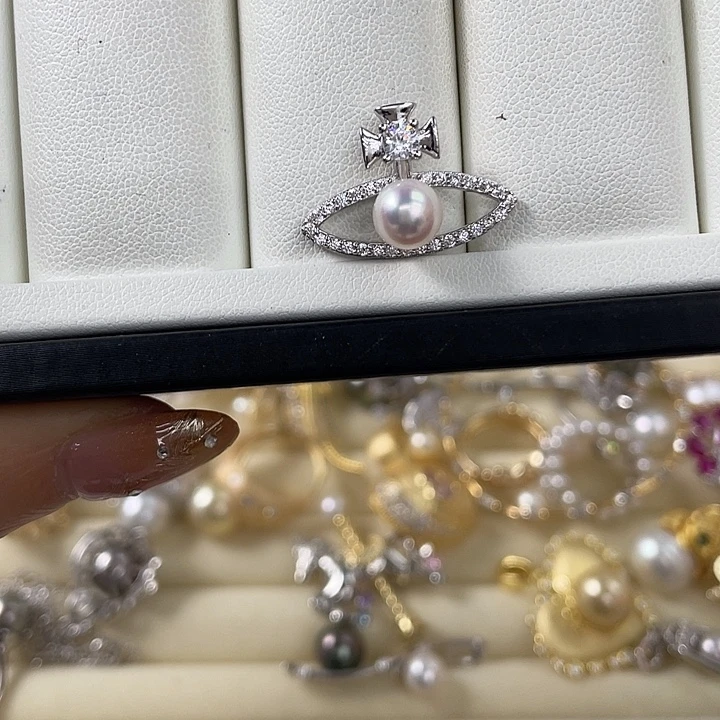 海水珍珠银S925镶嵌吊坠(不含链)