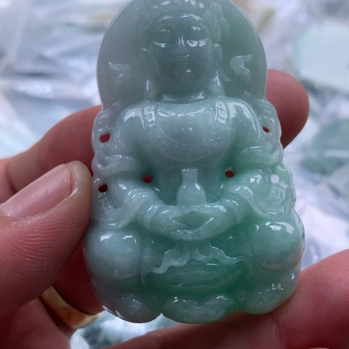 翡翠未镶嵌颈饰保真天然a货翡翠