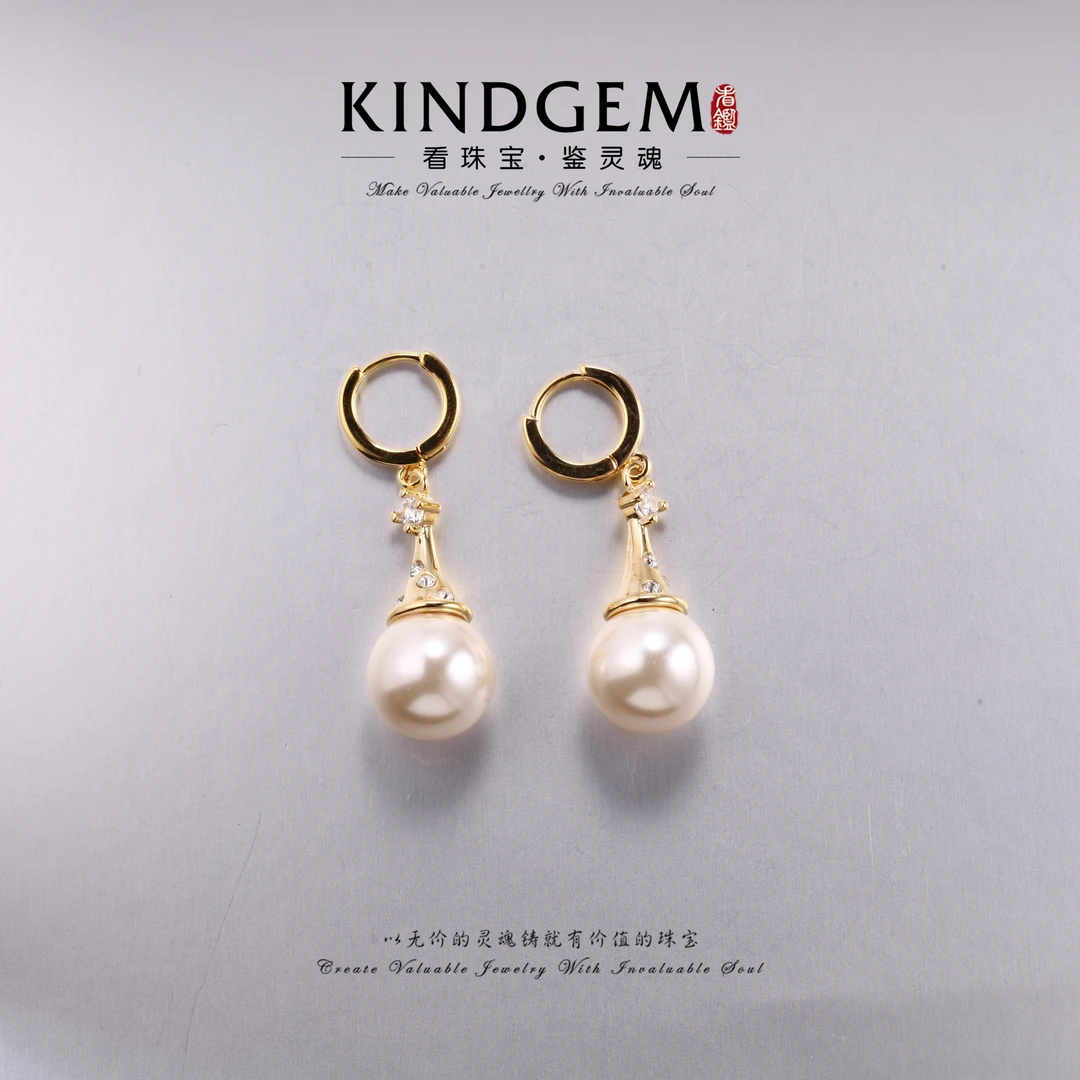 铜合金仿珍珠耳饰 【梵星饰界专属】小香风珠珠气质耳环 C-33314