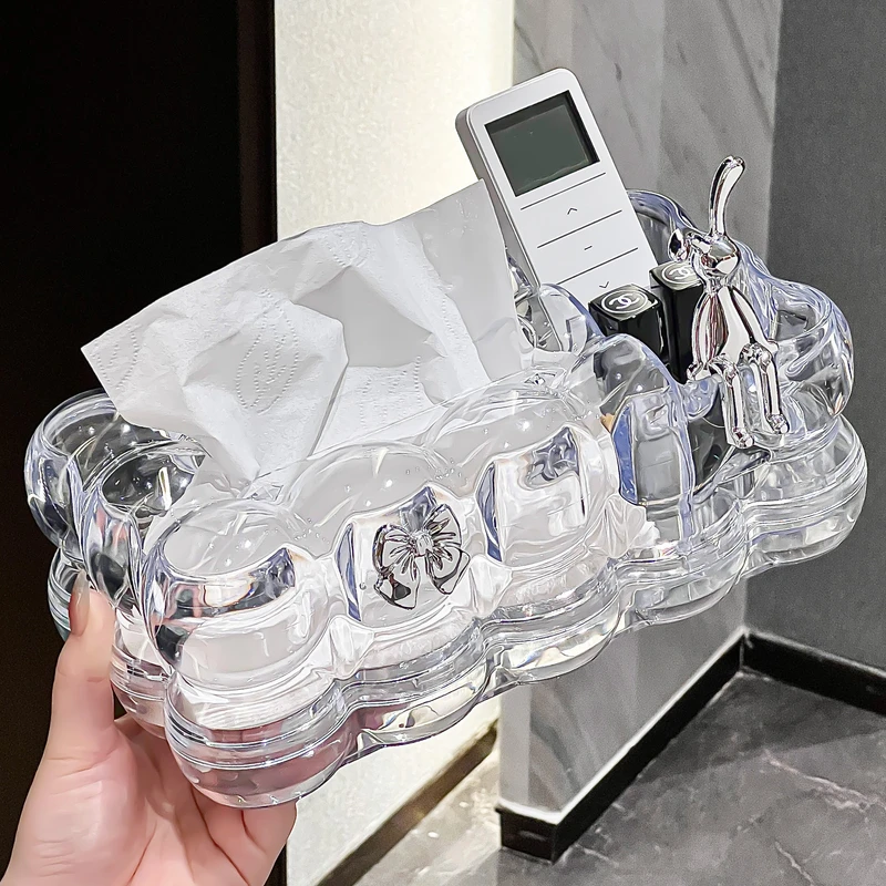 纸巾盒客厅桌面家用茶几高档轻奢高级感多功能抽纸放遥控器收纳盒