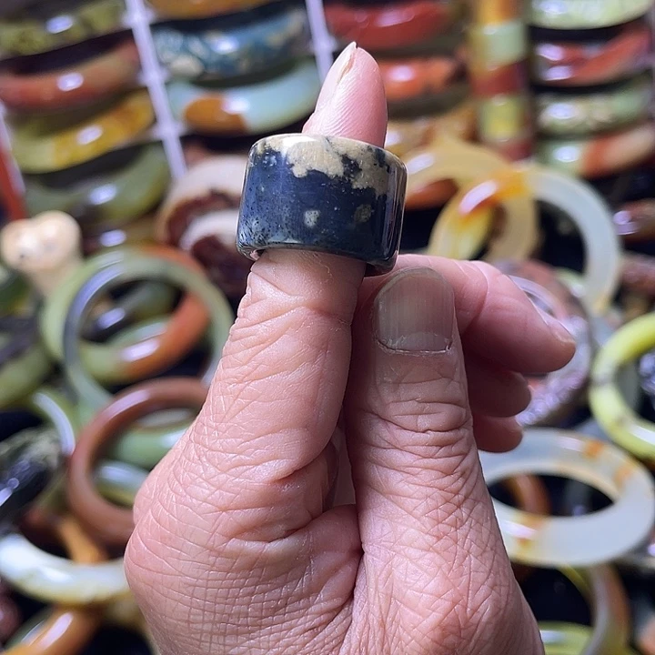 雨***仔蛇纹石玉合金手镯