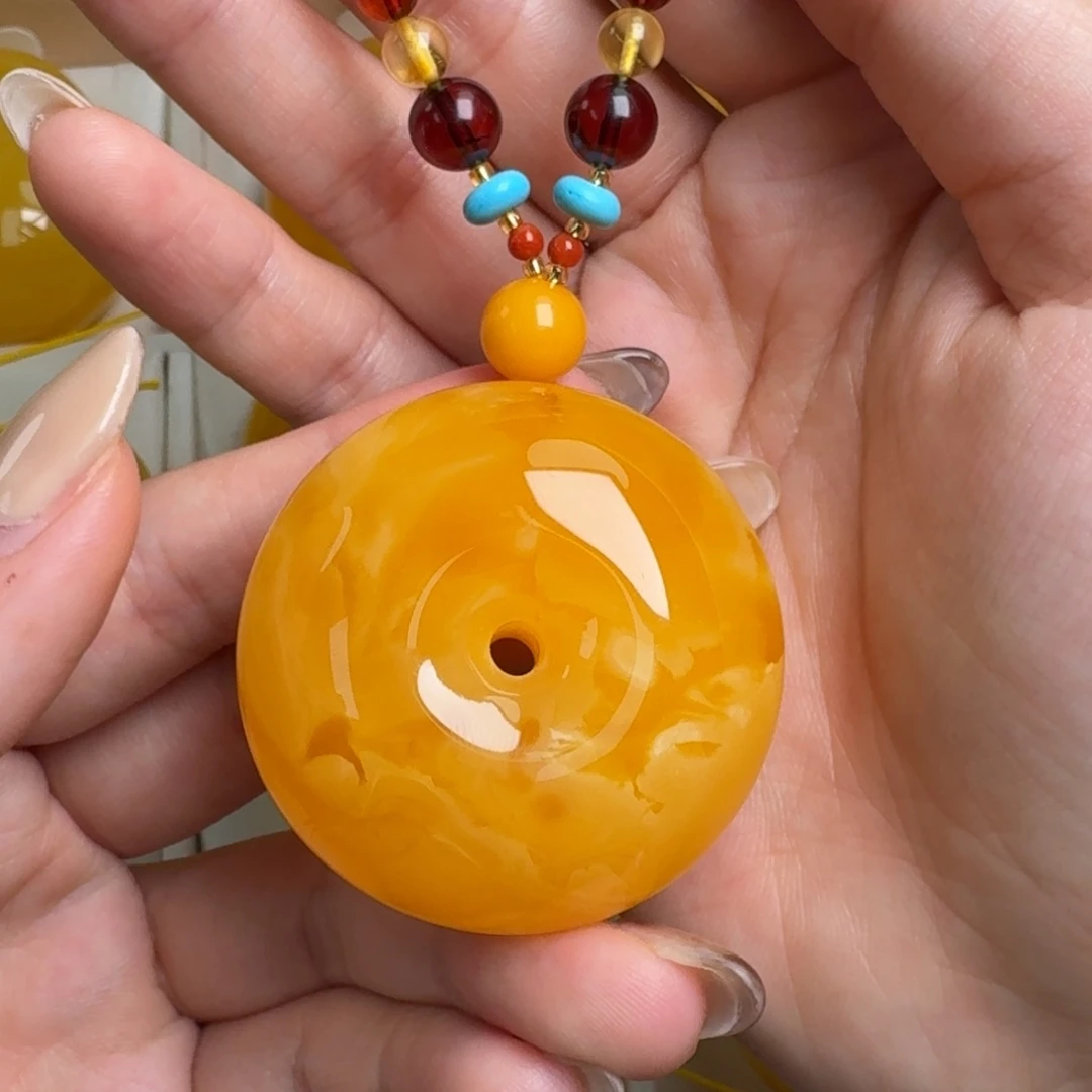 蜜蜡未镶嵌毛衣链无优化无烤色无补胶无覆膜无辐照无煮蜜