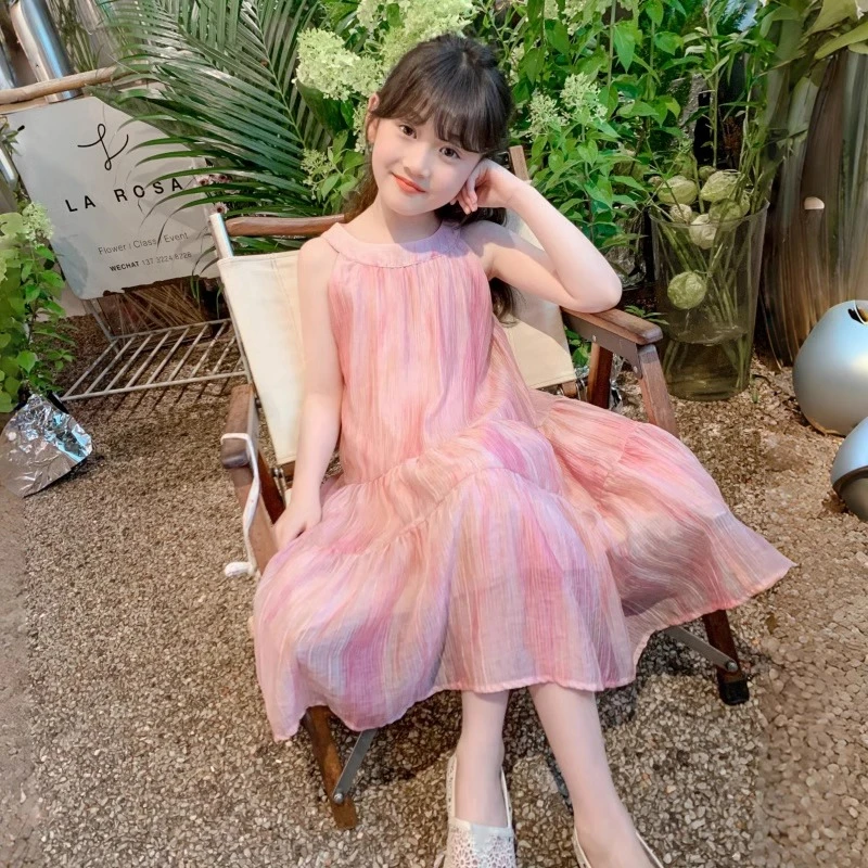 女童沙滩裙2025新款女孩夏季海边度假裙中大童夏装波西米亚连衣裙