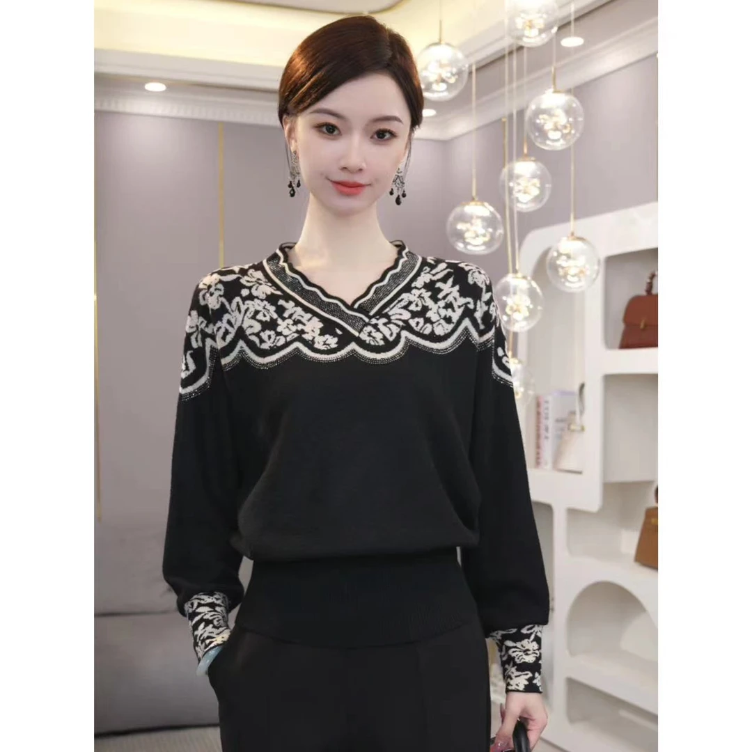 唐熹2025秋冬【LT-D885】含绵羊毛可外穿打底针织衫黑色毛衣