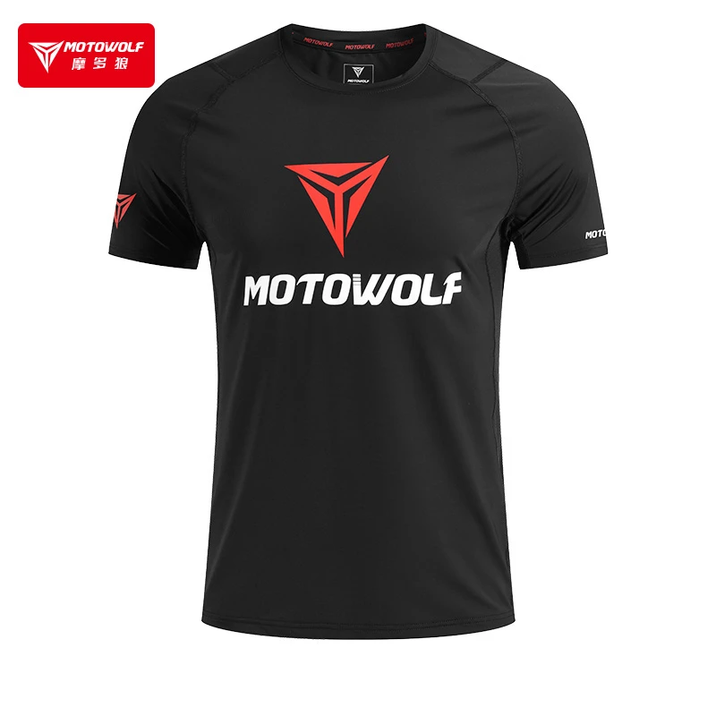 摩多狼冰丝透气T恤摩托车299km/h时速7A抗菌除臭机车速干短袖赛车
