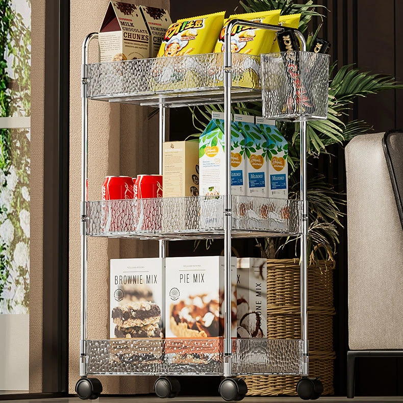 家用置物架小推车多功能零食储物架客厅卧室可移动多层收纳架推车