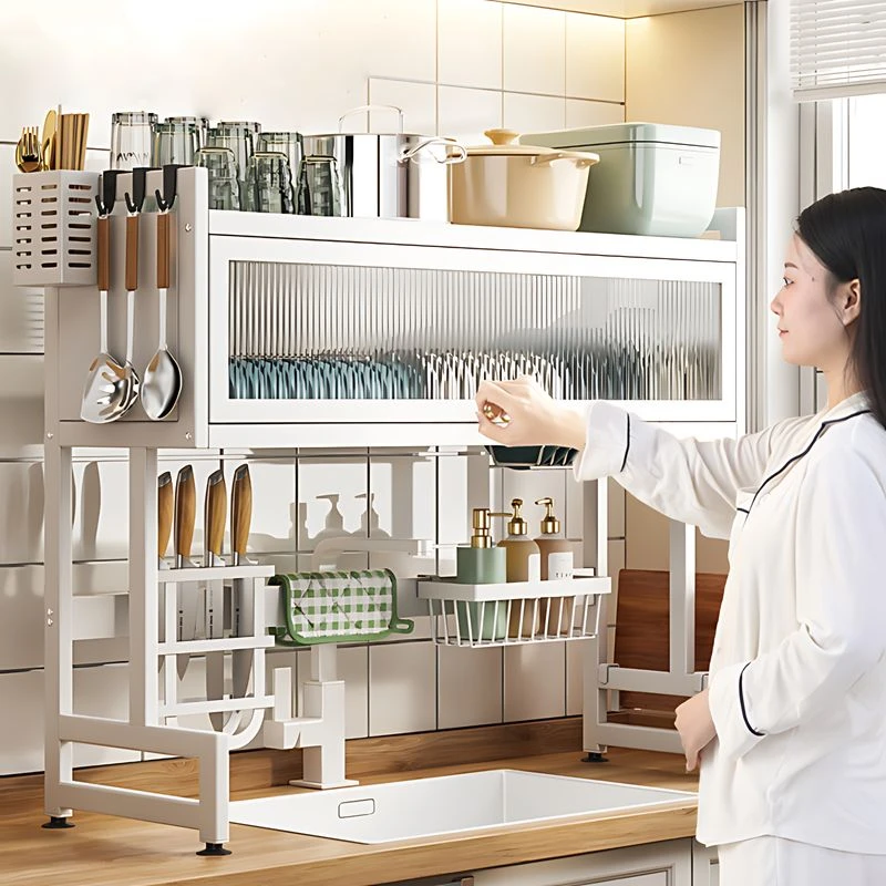 厨房特厚稳水槽置物架洗碗槽水池防尘碗碟收纳架多功能碗架沥水架