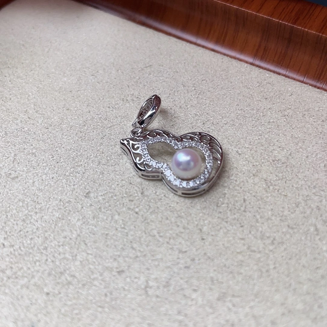 银S925镶嵌淡水珍珠吊坠(不含链)