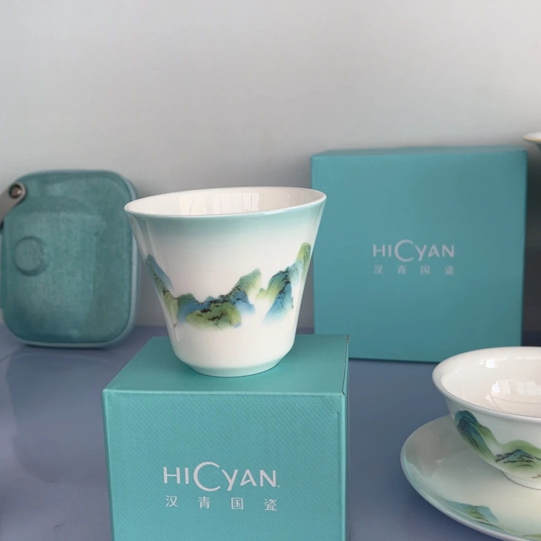 瓷片江山如画主人杯