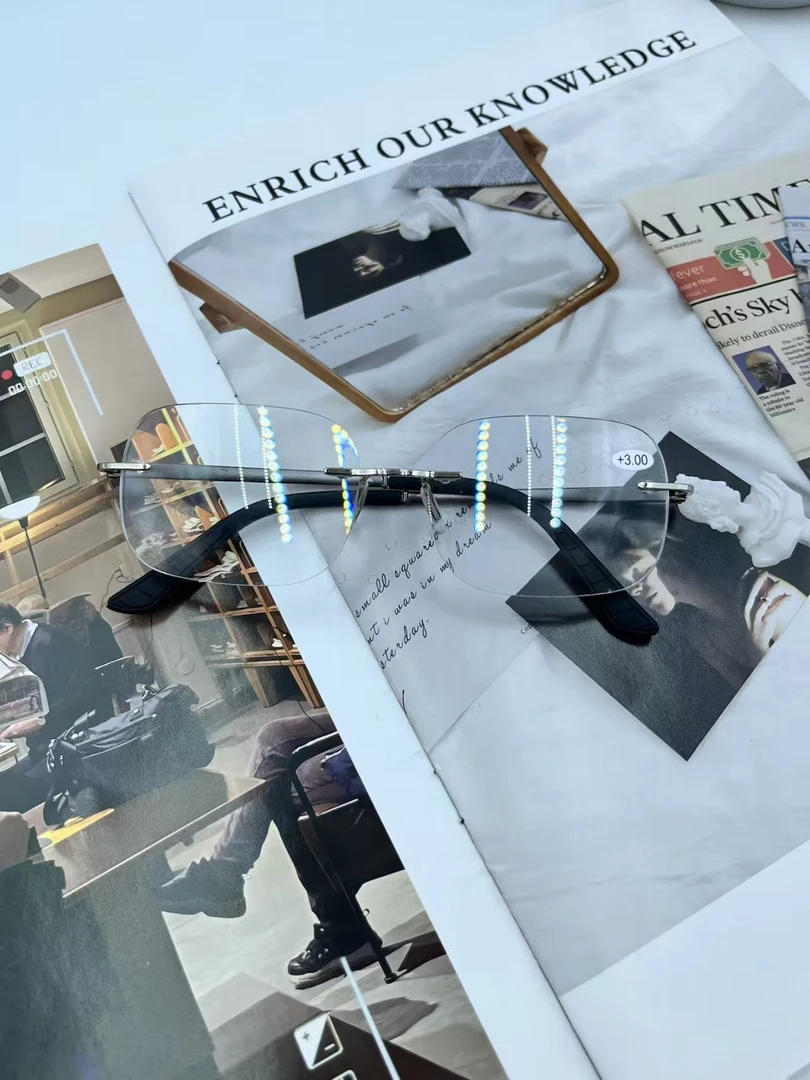 铝镁无框老花镜混搭男女款时尚