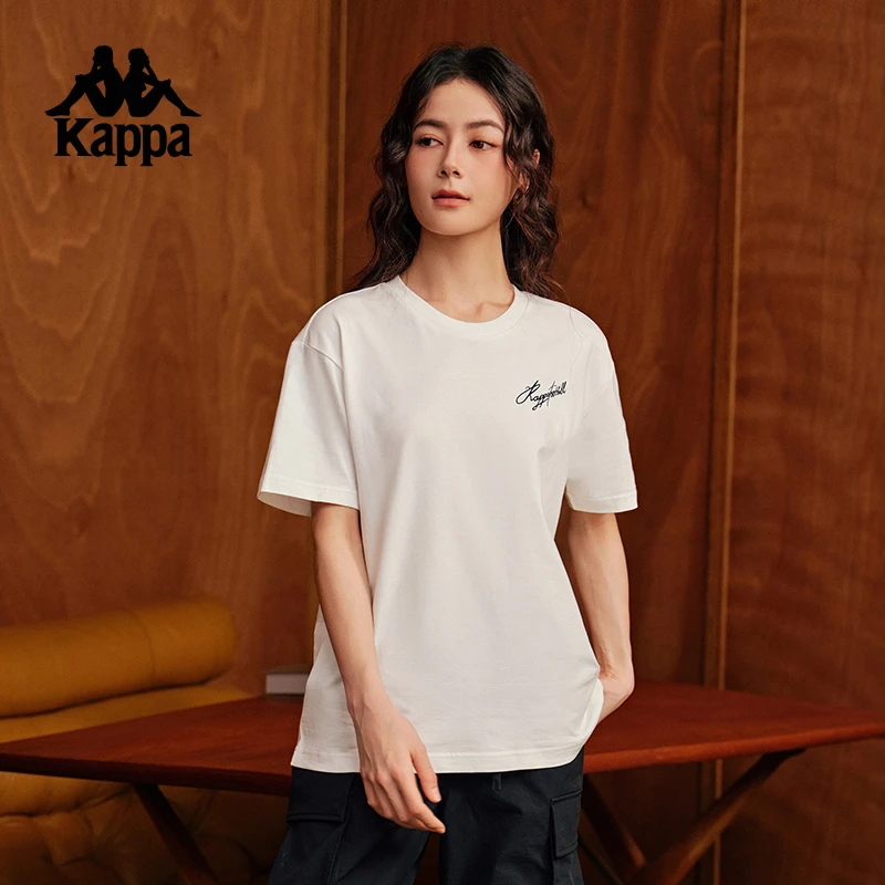 KAPPA/背靠背舒适运动圆领宽松柔软夏季印花户外透气简约纯棉T恤