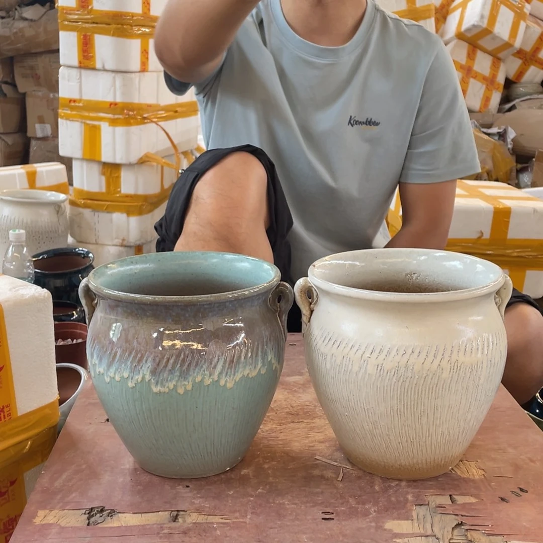 宜兴紫砂粗陶花盆